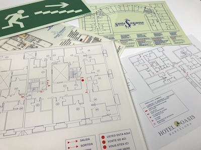 Imagen del plano de evacuación fotoluminiscente.